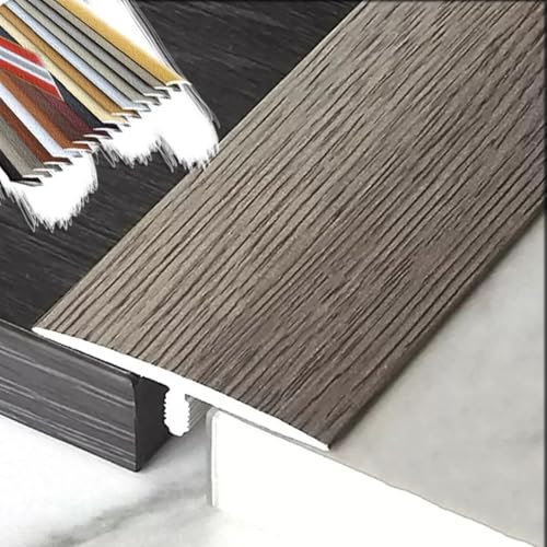 Tira de transición laminada autoadhesiva para moldura en T, para transición de madera a azulejos, 89 cm, 129,5 cm, color gris tinta, 90 cm