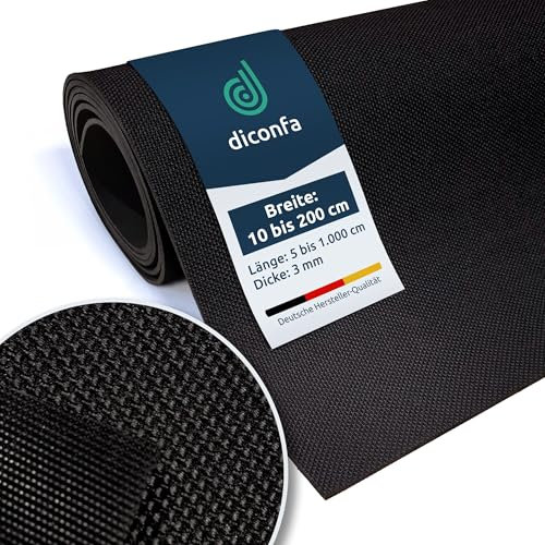 diconfa PROFILINE Antirutschmatte Gummi 3mm stark - Auswahl 0,6m x 2,2m (60 x 220cm) - 0,1m bis 2m BREIT- 0,05m bis 10m LANG - Gummimatte sehr rutschfest Außenbereich UV-stabil Meterware