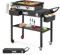 UNIONLINE Foldable Pizza Oven Stand, Outdoor Grill Cart Trolley on Wheels & Handle,Ninja BBQ Food Prep Table Two-Layer,Stainless Steel Table for Patio Backyard Garden