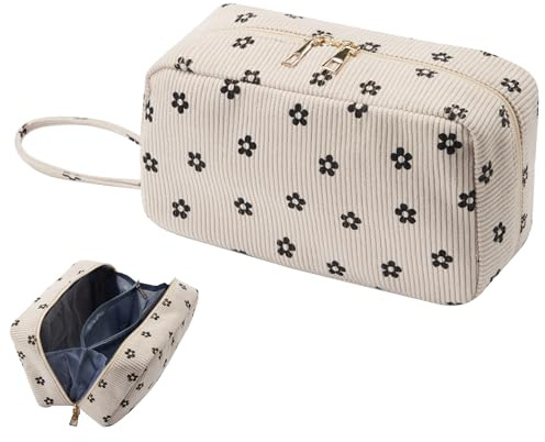 Jiliyote Kulturtasche Damen Cord Kosmetiktasche Damen Kulturbeutel Frau kosmetikbeutel Tasche Damen Waschtasche Cord für Mädchen Travel