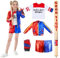 Udekit Costume Cosplay da Super Eroe con Mazza da Baseball in PVC Morbido, T-Shirt, Giacca, Pantaloni e Guanti per Harley Bambino Adolescente Ragazza X-Large