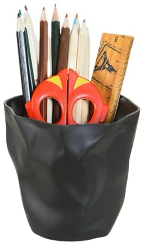 Uoocg Creative Pot à crayons blanc pur Organisateur de maquillage Porte-pinceaux Rangement au bureau (noir)