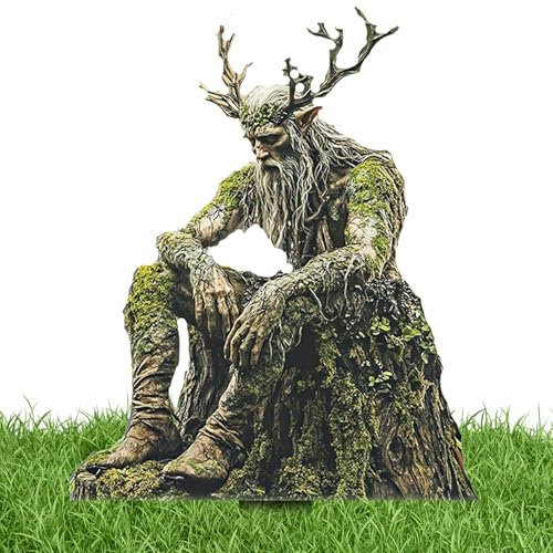 Fairy Garden Ornaments Outdoor, Fairy Garden Stake Decor,2D Acrylic Tree Man Fairies Earth Goddess Statue Whimsical Garden Stakes Accessories,Ground Insert, Flower Pot Decoration For Lawn Backyard