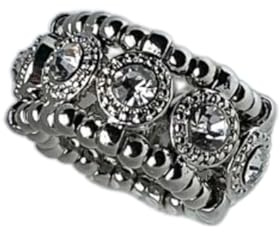 AMISENK Rhinestone Stretch Rings Stackable Finger Elastic Diamond Minimalist Beaded Finger Daily Wear Jewelry Telescopic Elastic Rings
