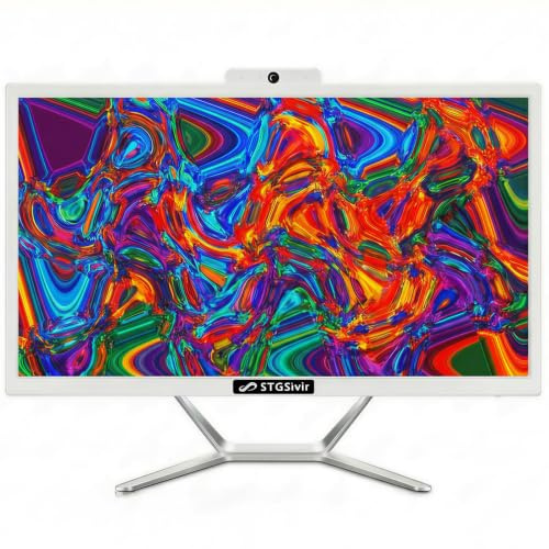 STGSivir PC All in One, Display FHD da 24, Core i7, 16G RAM, 512G SSD | All in One PC, WiFi, BT 5.0, Webcam, Win11 Pro, Bianco AIO per Casa e Ufficio