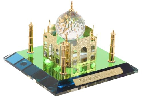 Cabilock Modell mit Filigraner Metalleinlage Taj Mahal aus Kristall und Metall Deko Präzise Proportionen Vintage für Wohnzimmer und Schreibtisch