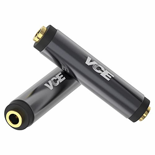 VCE Lot de 2 Plaqué Or 3,5 mm Femelle à Femelle Adaptateur Audio avec Jack Coupleur de Connexion pour entrées AUX
