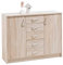 Kommode Sideboard Mehrzweckschrank | Dekor | Eiche Sonoma | 2 Türen | 5 Schubladen