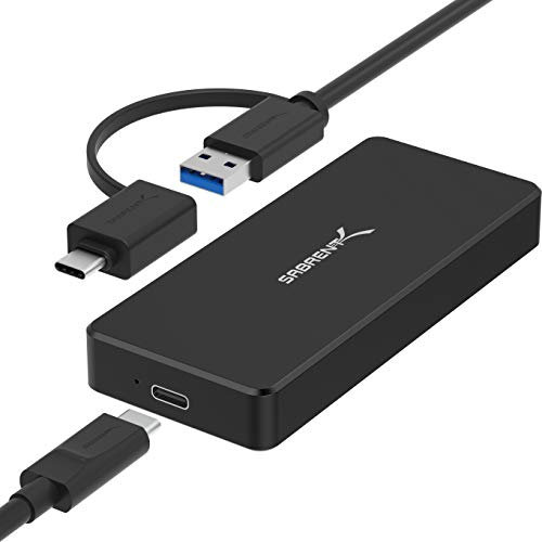 SABRENT USB 3.1 Aluminum Enclosure for M.2 NVMe SSD in Black (EC-NVME-BLK)