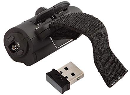 H HILABEE Wireless Finger Ring Trackball Maus für PC Laptop Desktop, 2 Tasten - Schwarz, 60mm*30mm*30mm