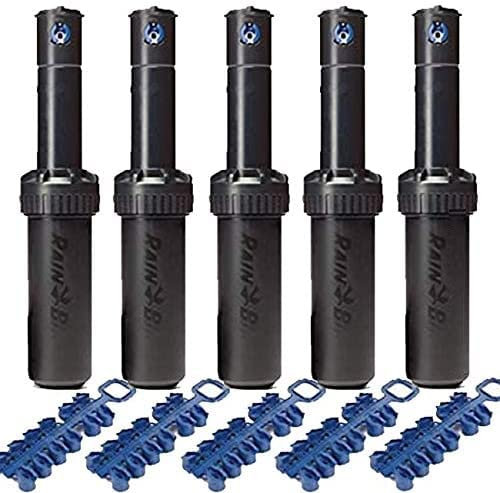 Suinga Pack 5 Aspersor Rain Bird 5004-PC. Alcance 7,6 a 15,2 MTS. Rosca 3/4 Hembra, Negro