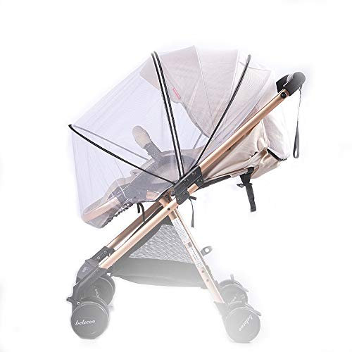 Zanzariera universale e gancio per passeggino, protezione per passeggini, carrozzine, carrozzine e lettini da viaggio, protezione ideale da vespe e zanzare
