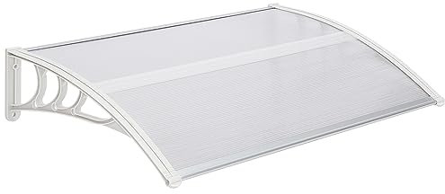 Youyijia Door Canopy 120 X 80 X 23 cm Outdoor Shelter Front Back Garden Canopy Balcony Awning Front Door Window Canopy (White)
