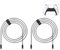 Lioncast Ladekabel mit Nylonmantel (Knickschutz) für PS5 | 4 Meter Schnell-Ladekabel (USB-C/USB-C) für Sony Playstation | Controllerkabel für Controller Dualsense | 2 Stück
