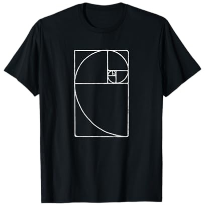Simple Fibonacci Sequence Golden Ratio Spiral Minimalist T-Shirt