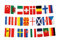 Flaggenfritze® EM Flaggenkette Fahnenkette Fußball 2021-13,80 m lang + gratis Digni® Sticker