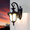 Chao Zan Außen Rustikale Wandlampe Vintage Landhaus Aluminium Glas wetterfest IP55 Außenleuchte Balkon Haus Hof, Fassung E27, schwarz Wandleuchte(E27 Glühbirne nicht enthalten)