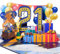 3D Pop-Up Karte 21. Geburtstag oder 21. Hochzeitstag – Festliche Karte mit bunten Ballons, Geschenken, Musikinstrumenten und goldenen Akzenten für Jubiläum und Geburtstagsfeier
