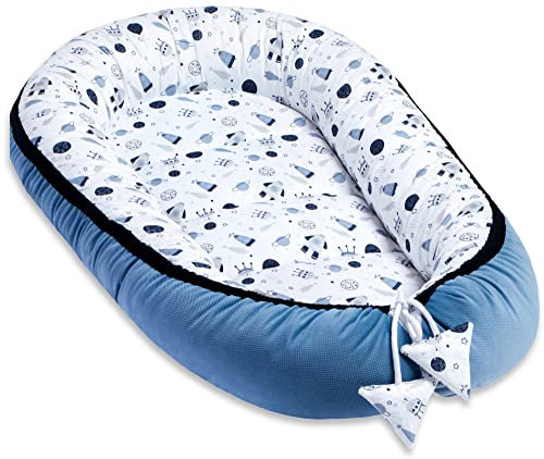 Pepi - Baby-Nest - Nestchen Baby - Baby-Nestchen für Neugeborene - Kuschelnest mit antiallergischer Füllung - Kokon aus Velvet und Baumwolle für Winter, Herbst