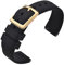 ANNEFIT Uhrenarmband 18mm Silikon, Schnellverschluss Kautschuk Armband mit Gold Schnalle für Herren Damen (Schwarz)