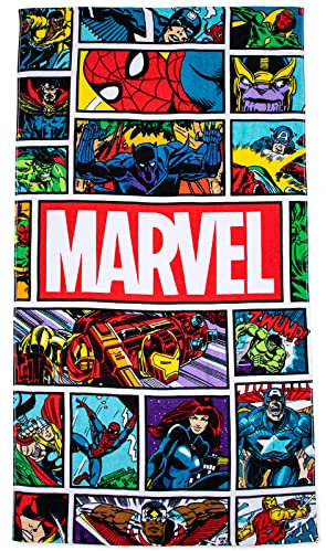 Jay Franco Marvel Comics Vintage-Comic 86cm x 162cm große Strandtuch aus 100% Baumwollfrottee