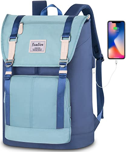 YAMTION 17 Zoll Rucksack Laptop Herren Rucksack Damen Schulrucksack Jungen Rucksack Schule Frauen Schulranzen Mädchen Schultasche für Arbeit Reisen Freizeit