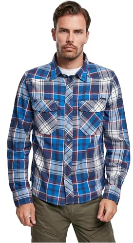 Brandit Check Shirt Long Sleeve, color: navy, size: 7XL