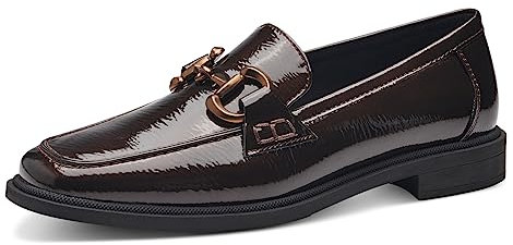 MARCO TOZZI Mocassini Donna senza Tacco Verniciati Business Slippers, Mocca Patent, 37 EU