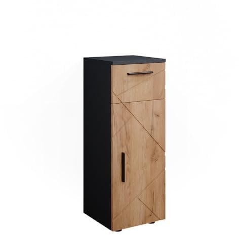 Vicco Midischrank Irma, Badmöbel, Anthrazit/Eiche, 30 x 81 cm