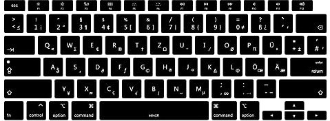 MiNGFi Silikon Deutsche QWERTZ Tastaturschutz für MacBook Air 13 A2179 (2020), A2337 (M1, 2020–2022) US/ANSI Tastaturlayout - Schwarz