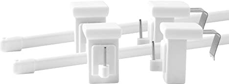Deco-Raum Vitragestange 2 Stück ausziehbar weiß Länge 60-100 cm mit drehbarem Fensterhaken für Fensterrahmen 10-27mm Scheibenstange oval Gardinenstange ohne bohren