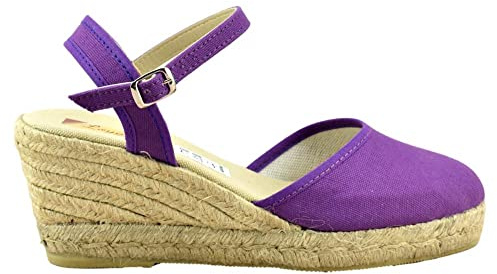 Loygar - Alpargata de Lona con cuña de Esparto de 7cm 571014 Lona