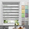 Allesin Doppelrollo Klemmfix ohne Bohren & mit Bohren, Duo Rollos für Fenster und Tür, Klemmrollo Fensterrollo lichtdurchlässig, Sichtschutz und Sonnenschutz, 55x150cm (BxH), Marmor-Grau
