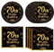 40PCS 70th Birthday Decorations,70th Party Tableware Set Paper Plate Napkin,Black Gold Vintage 1953 Aged to Perfection Table Party Supplies, 70 Year Old Birthday Party Decor for Women Men