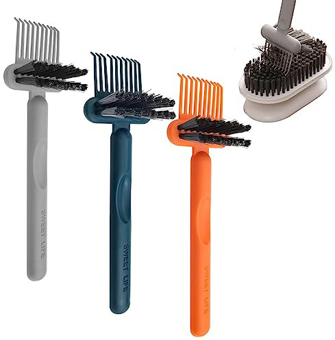 3 Pack 2-in-1 Hair Brush & Comb Cleaning Tool, Embedded Comb Remover Rake