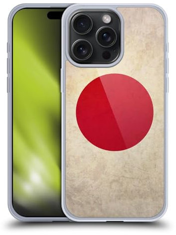 Head Case Designs Japan Japanese Nisshoki Vintage Flags Gel Case [Military Grade Protection] Compatible with Apple iPhone 15 Pro Max and Compatible with MagSafe