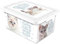 Acan Tradineur - Caja de plástico con tapa y cierres laterales clip, cajón de almacenaje multiusos, ordenación, objetos, hogar, fabricada en España (Gatos, 23 litros, 45,5 x 32 x 22 cm)