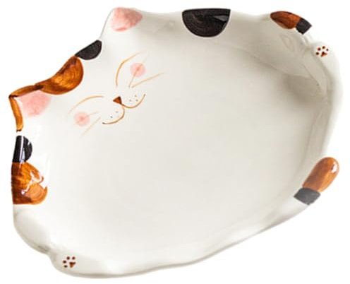 TOPBATHY Piatti in Ceramica Piatti Da Portata A Forma Di Gatto Per Dessert Insalata Di Frutta Contorno