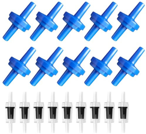 Reccisokz 20 Pièces 4MM anti retour aquarium,Adaptateur de valve de tuyau d'aquarium, clapets anti-retour en plastique pour pompes à air unidirectionnelles