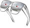 URUMQI Polarisierte Sonnenbrille Herren Damen UV400 Schutz übergroße Quadratische Sonnenbrille für Brillenträger Fit over Brille Fahren Angeln Grau Rahmen