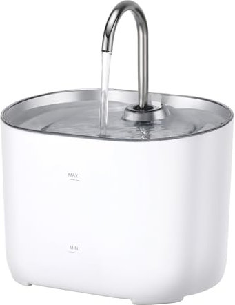 EASYSPEED Fontaine à Boire pour Chat, Distributeur d'eau pour Chat, 2,2 L, Fontaine à Boire silencieuse avec Filtre à Charbon Actif, Fontaine pour Animaux domestiques, Blanc