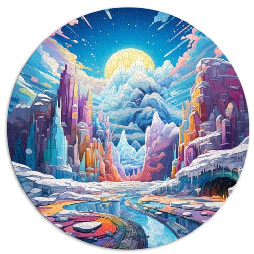 1000-teiliges Puzzle für Erwachsene, Icehotel Sweden, kreisförmiges Puzzle, für Erwachsene und Kinder ab 12 Jahren, Puzzlespiel aus Pappe, Größe: 67,5 x 67,5 cm