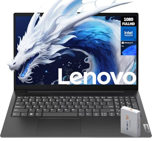 Lenovo V15 Laptop | Display 15,6 pollici FHD (1920 x 1080) | processore Intel quad-core | Ethernet RJ-45 | WOWPC Recovery USB (Windows 11 Pro, 16 GB RAM | 1TB SSD)
