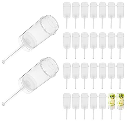 Peosaard Push Up Cake Shooter Round Shape Clear Torte Contenitori per Dessert Gelato 30pcs, Contenitore Gelato