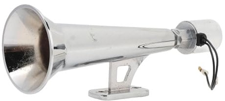 CHEOTIME Silver Car Air Horn, 150DB Metal Super Loud Train Air Horn for Any 12V 24V Vehicles Silver Truck Whistle Horn Car Motorcycle Pickup Trains Cars Boats