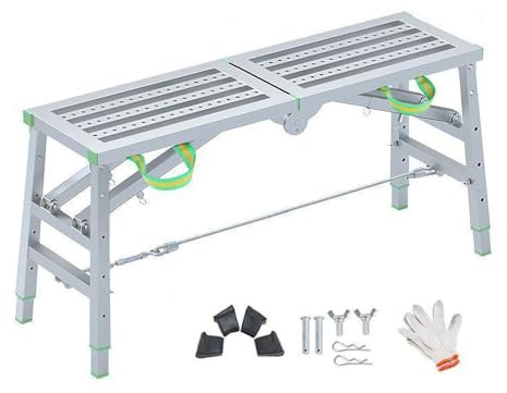 Verstellbare Arbeitsbühne, tragbares, klappbares Gerüst, robustes Aluminiumgerüst für die Deckenreinigung, 200 x 40 cm