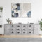 KLYEON Sideboards 3 STK. Betongrau Holzwerkstoff,Zeitlose Sideboards in Betonoptik zur Aufbewahrung und Präsentation im Wohnbereich Diele & Flur Möbel