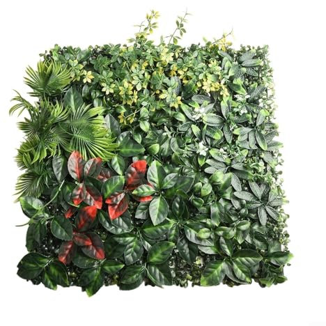 Panel de césped verde artificial 50x50cm Plantas de césped de plástico Decoración de pared para el hogar, oficina, cafetería, decoración interior y exterior(2)