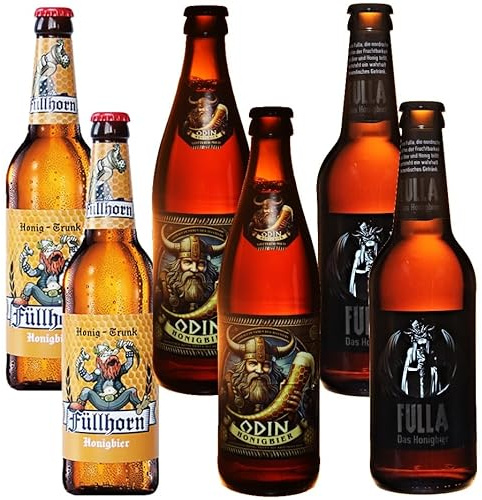 Odin/Fulla/Füllhorn 3 verschiedene Honigbier Spezialitäten aus Deutschland á 2 Flaschen 0,5L