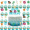 Pack of 25 Children's Birthday Cake Decorations, Boys Girls Party Decoration Accessories, Ocean Hawaiian Cake, Baby Shower, Cartoon Theme